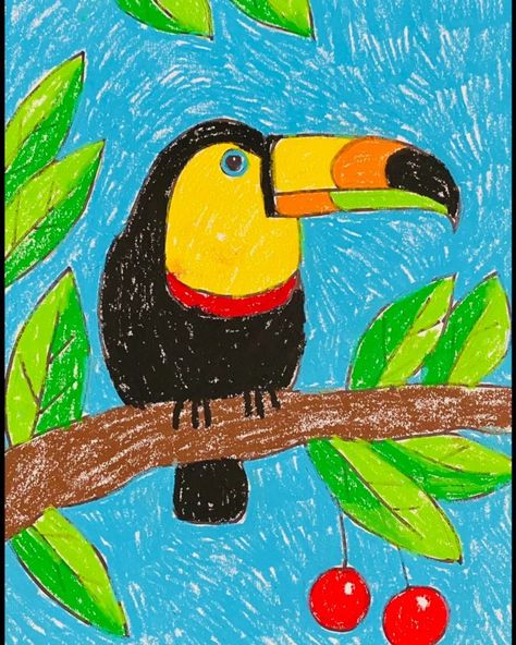 Toucan Drawing, Kids Watch, Small Kids, S Art, Drawing Easy, Instagram Art, Free Tutorial, Art Classes, Drawing Tutorial