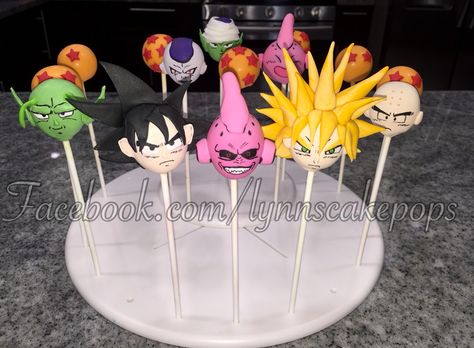 Dragonball Z Cake Pops #lynnscakepops Dragonball Z Cake, Men Cakes, Pop Cakes, Baby Shower Party Themes, Dragon Ball Z Shirt, 3d Dragon, Birthday Cake Pops, Dessert Gifts, Ball Birthday