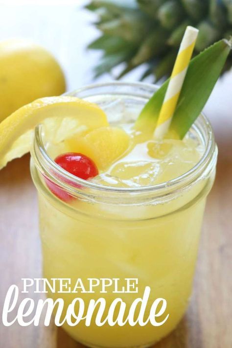 Pineapple Lemonade Recipe! This Fresh Fruit Summer Lemonade is a kid-friendly refreshing beverage for holidays, parties, birthdays, or pool time treat! #passion4savings #lemonade #pineapple #drink #refreshing #party #holiday #punch #drink #kid #friendly Lemonade Business, Pineapple Lemonade Recipe, Punch Drink, Nonalcoholic Drinks, Pineapple Drink, Luau Food, Virgin Cocktails, Lemonade Drink, Frosted Lemonade