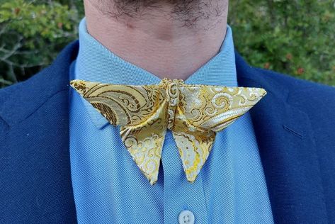 Tie Ideas, Butterfly Bow, Origami Butterfly, Golden Pattern, Big Garden, Wedding Ties, Big Flowers, Saturated Color, Knit Fashion