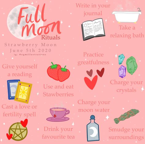 Strawberry Full Moon Ritual, Strawberry Moon Ritual, Strawberry Full Moon 2024, Strawberry Full Moon Spells, Pink Full Moon Ritual Manifestation, Strawberry Full Moon, Pink Full Moon Tarot Spread, Full Strawberry Moon, Teen Witch