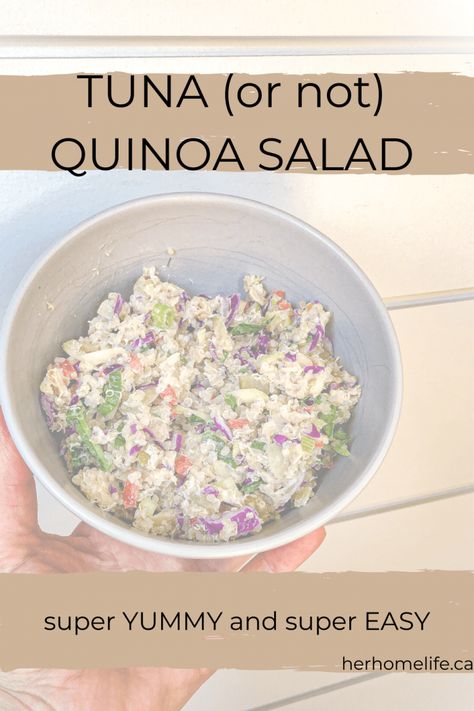 Tuna (or not) Quinoa Salad - herhomeopathy Quinoa Tuna Salad, Tuna Quinoa, Roasted Yams, Salad With Tuna, Healthy Tuna Salad, Yam Or Sweet Potato, Almond Crunch, Save On Foods, Quinoa Salad Recipes