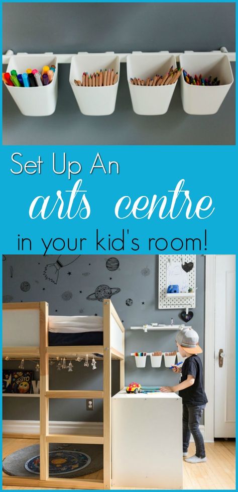 How To Set Up An Art Centre in a Toddler Room - Kari Skelton Toddler Art Station, Kids Art Area, Kids Art Corner, Mini Arts, White Pegboard, Kids Organization, Painting Station, Craft Station, Toddler Arts And Crafts