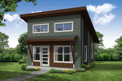 One Bedroom House Plans, One Bedroom House, Guest Cabin, Modern Style House Plans, Casa Container, Contemporary Style Homes, Contemporary House Plans, Modern Cottage, Modern House Plan