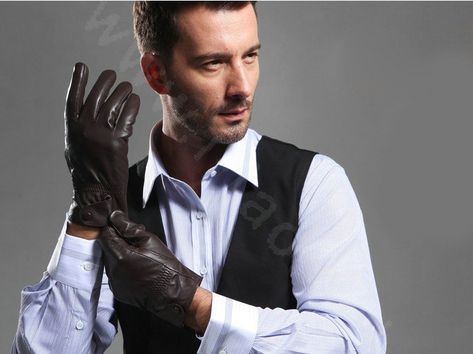 $49.39 Allfond men business button winter waterproof cold-proof warm goatskin leather gloves M - Coffee, Material: Import goatskin+velvet lining, Elegant and stylish quality pure goatskin fiber gloves with coral velvet lining, anti-static, warm, soft and flexible, comfortable to wear, good quality and service, exquisite workmanship. Fixing Gloves Pose, Pulling On Glove Reference, Adjusting Gloves Pose Reference, Pulling Gloves Pose Drawing, Gloves Pose Reference, Glove Reference, Gloves Reference, Form Reference, Gloves Drawing