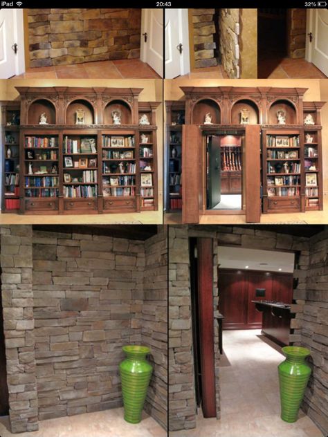 Secret passage Dream House Library, Dream House Entrance, Dream House Beach, Dream House Pool, Dream House Mansions, Dream House Bedroom, Secret Doors, Secret Passage, Theater Rooms