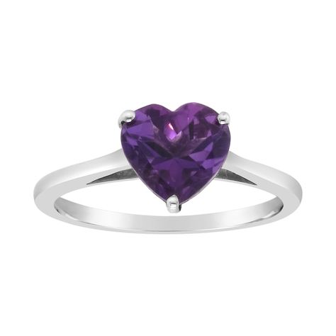 Silver Packaging, Amethyst Heart, Right Hand Rings, Lovely Jewellery, Sterling Silver Heart, Amethyst Gemstone, Womens Jewelry Rings, Gemstone Ring, Silver Heart