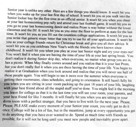 Best advice that could ever be given to any senior in high school High School Quotes, Senior Year Quotes, 2015 Quotes, She Is The One, Until The Very End, Doing Chores, Mother Knows Best, First Day School, End Of Time