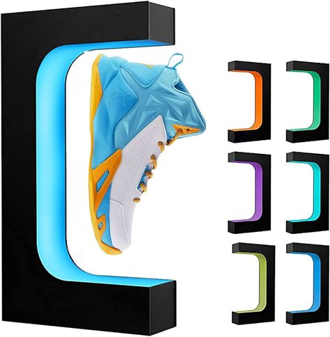 Amazon.com: Yegvea Magnetic Levitation Sneaker Rack Holder with 16 Colors Remote Control&360°Rotation Levitating Shoe Display Stand : Home & Kitchen Sneaker Rack, Shoe Organizers, Hanging Shoe Organizer, Neon Box, Magnetic Levitation, Hanging Shoes, Shoe Display, Shoe Organizer, Retail Display