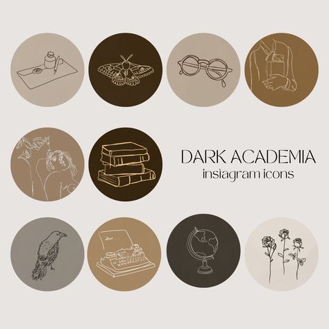 Elevate your Instagram profile with 10 dark academia story highlight icons that are stylish and #Dark_Academia_Instagram_Icon #Dark_Academia_Ig_Highlights #Light_Academia_Instagram_Highlights #Bookstagram_Highlight_Icons. #HighlightIcons #IconDesign #SocialMediaDesign #PinterestInspiration #GraphicDesign Dark Academia Instagram Icon, Dark Academia Ig Highlights, Light Academia Instagram Highlights, Bookstagram Highlight Icons, Instagram Highlight Covers Dark Academia, Dark Academia Highlight Covers, Dark Academia Phone Icon, Dark Academia Instagram Highlights, Dark Academia Logo Design