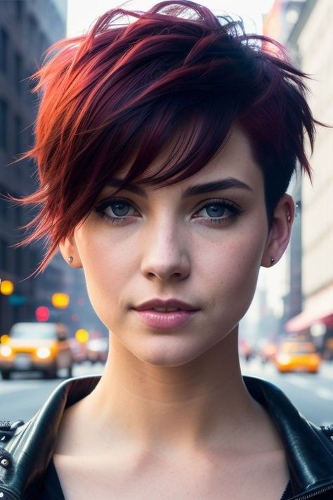 Short Fire Hair, Bob Cuts For Fine Hair, Fine Haircuts, Short Layered Bob, Rings Tattoo, Red Pixie, Fire Hair, Stacked Bob, Bob Cuts