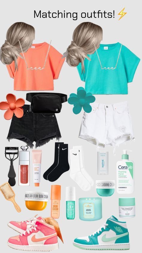 Bff Matching Outfits, Matching Outfits Best Friend, Preppy Inspiration, Preppy Summer Outfits, Casual Preppy Outfits, Trendy Outfits For Teens, Cute Lazy Day Outfits, Estilo Preppy, Lazy Day Outfits