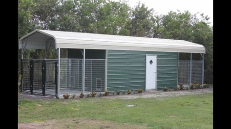 Image result for dog kennel carport Outdoor Dog Kennels, Kennel Ideas Outdoor, Cheap Dog Kennels, Metal Dog Kennel, Dog Boarding Facility, Dog Boarding Kennels, Dog Kennel Designs, Kennel Ideas, Diy Dog Kennel