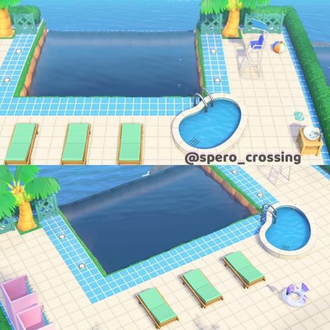 Acnh Surf Shack, Acnh Waterpark, Animal Crossing Ground Patterns, Pool Tile Designs, Animal Crossing 3ds, Animals Crossing, Animal Crossing Funny, Animal Crossing Guide, Animal Crossing Wild World