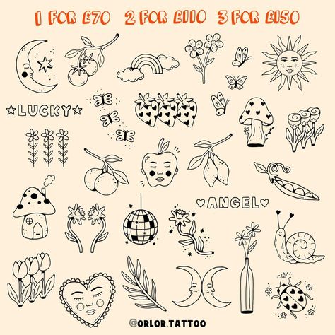 You Me Tattoo, Patchwork Tattoo Flash Sheet, Simple Flash Sheet, Tiny Tattoo Flash Sheet, Tiny Tattoo Flash, Handpoke Flash, Embroidery Journal, Tattoo Sheets, Learn To Tattoo