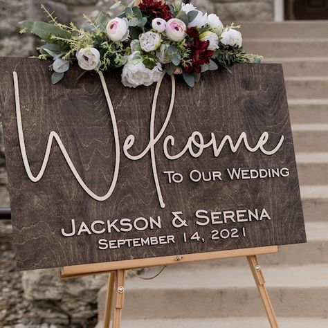 Wedding Aisles, Large Wedding Signs, Wood Wedding Signs Rustic, Welcome To Our Wedding Sign, Custom Wedding Decor, Engagement Signs, Forever Wedding, Wooden Wedding Signs, Wooden Welcome Signs