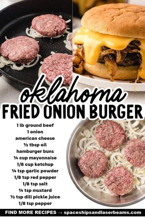 Oklahoma Fried Onion Burger, Fried Onion Burger Recipe, Oklahoma Onion Burger, Fried Onion Burgers, Onion Burger Recipe, Onion Burgers, Hamburger Patty, Burger Patty, Onion Burger