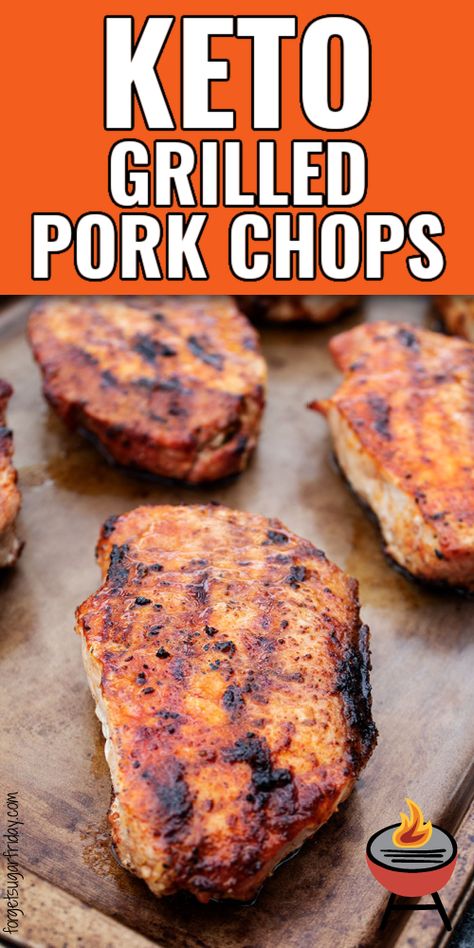 This Keto Grilled Pork Chops recipe is knock-your-socks-off good and so easy to make! Serve this low carb grill recipe as an easy keto dinner recipe or keto meal prep. Low Carb Pork Chop Recipe, Low Carb Pork Chops, Barbecue Pork Chops, Healthy Pork Chop Recipes, Grilled Pork Loin, Keto Dinner Recipe, Parmesan Crusted Pork Chops, Keto Pork Chops, Marinated Pork Chops