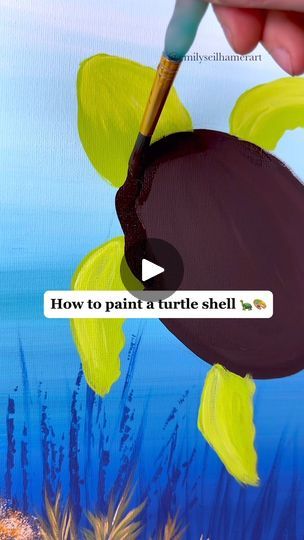 1.3M views · 15K reactions | How to paint a turtle shell! 🎨🐢 #easypaiting #howto #acrylicpainting #beginner #seaturtle #tipsandtricks #paintingtips | Emily Seilhamer Art | Emily Seilhamer Art · Original audio Paint A Turtle, Turtle Painting Acrylic, Sea Turtles Art, Turtle Painted Rocks, Sea Turtle Painting, Turtle Watercolor, Sea Turtle Art, Bear Paintings, Cute Canvas Paintings