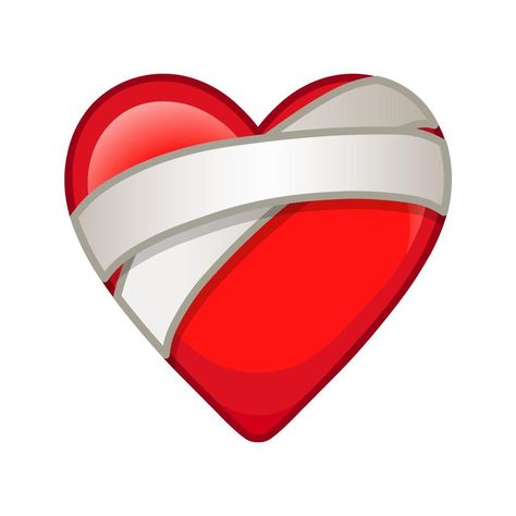 Heart in bandages Large size icon for emoji smile Bandage Heart Emoji, Heart Bandage Tattoo, Healing Heart Drawing, Bandaged Heart Tattoo, Heart With Bandages, Bandaged Heart, Heal Heart, Bandage Sticker, Emoji Tattoo