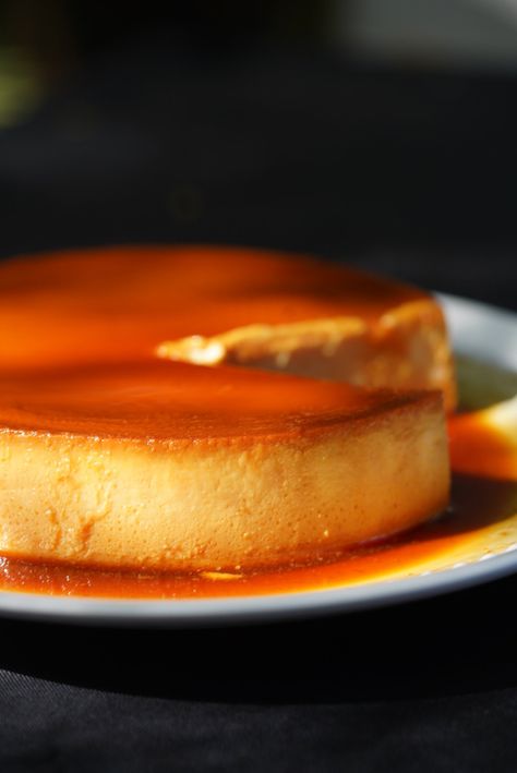 Flan de leche Leche Flan Aesthetic, Flan Aesthetic, Handheld Mixer, Caramelized Sugar, 3 Eggs, Egg Yolks, Evaporated Milk, Pinch Of Salt, Egg Yolk