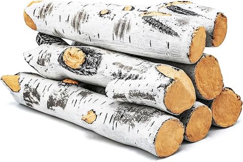 Fake Fireplace logs. Wrap in fairy lights for off season ambiance. Fake Fireplace Logs, Gel Fireplace, Fireplace Indoor, Indoor Gas Fireplace, Vented Gas Fireplace, Log Decor, Ventless Fireplace, Propane Fireplace, Fake Fireplace