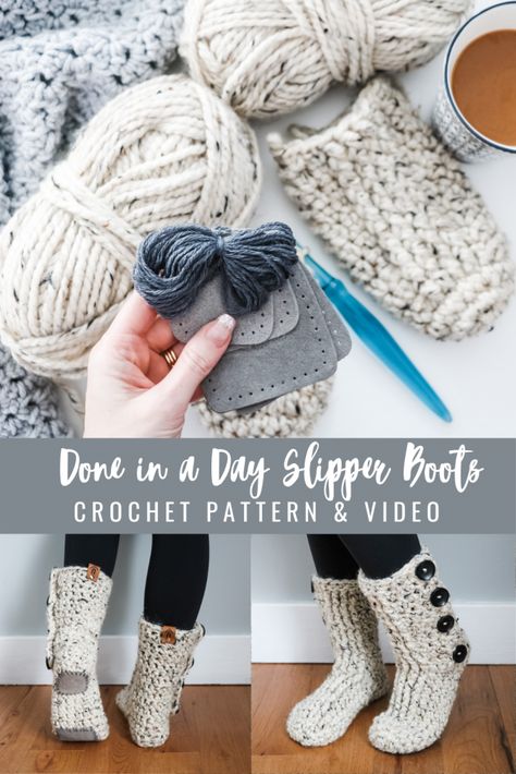 Crochet Sock Slippers Free Pattern, Crochet Projects With Size 5 Yarn, Slipper Boots Crochet Pattern Free, Women's Crochet Slippers Free Pattern For Women, Crochet Boot Slippers Free Pattern, Beginner Crochet Slippers, Free Crochet Slippers Patterns For Women, Crochet Slippers With Soles, Crochet Sole Pattern Free