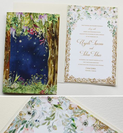 Midsummer Nights Dream Wedding Invites, Dreamland Party, Watercolor Wedding Invites, Midnight Summer Dream, Hand Painted Wedding Invitations, Painted Wedding Invitations, Wedding Invitations Watercolor, Midsummer Nights Dream Wedding, Summer Ball