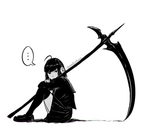 Anime Scythe, Base Girl, Small Drawings, Anime Base, Fantasy Images, Character Poses, Cyberpunk Art, Girl Sketch, Art Poses