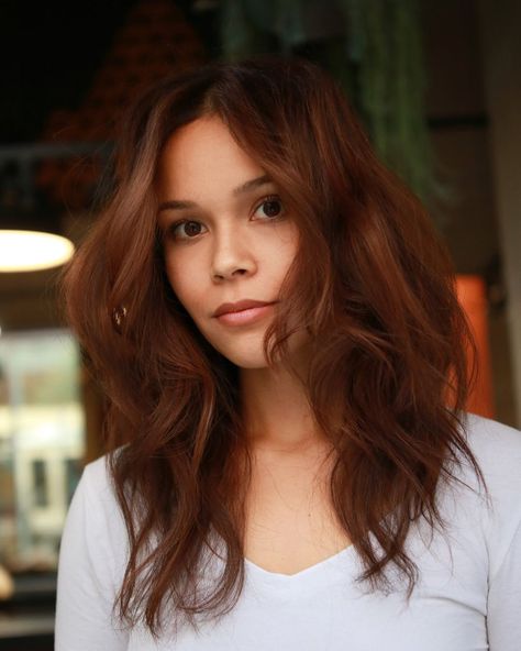 Sophisticated Warm Auburn Brown Hair Autumn Hair Color Auburn, Chestnut Auburn Hair, Auburn Hair Colors, Brown Hair And Freckles, Auburn Brown Hair, Autumn Hair Color, Short Auburn Hair, Sarah Ramos, Deep Auburn Hair