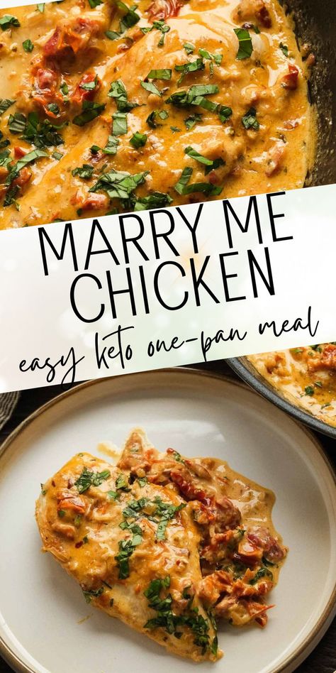 This Marry Me Chicken is an impressive and easy keto one-pan meal that is restaurant-quality! Tender chicken is simmered in a rich, decadent, and delicious Tuscan-inspired sauce. Keto Marry Me Chicken, One Pan Recipe, Marry Me Chicken Recipe, Marry Me Chicken, Chicken Dishes Easy, Pan Recipe, Chicken Easy, Chicken Tender Recipes, Duck Recipes