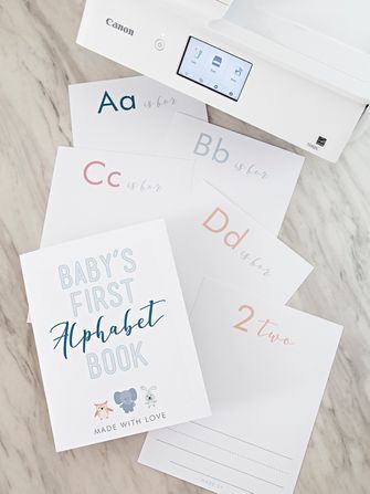 Baby's First Alphabet Book, Baby Abc Book, Baby Alphabet Book, Aesthetic Alphabet, Abc Baby Shower, Baby Books Diy, Book Coloring Pages, Book Shower, Baby Printables