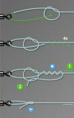 Fishing Hook Knots, Hook Knot, Simpul Makrame, Kalung Manik-manik, Strong Knots, قلادات متدلية, Loop Knot, Pola Manik, Tie A Knot