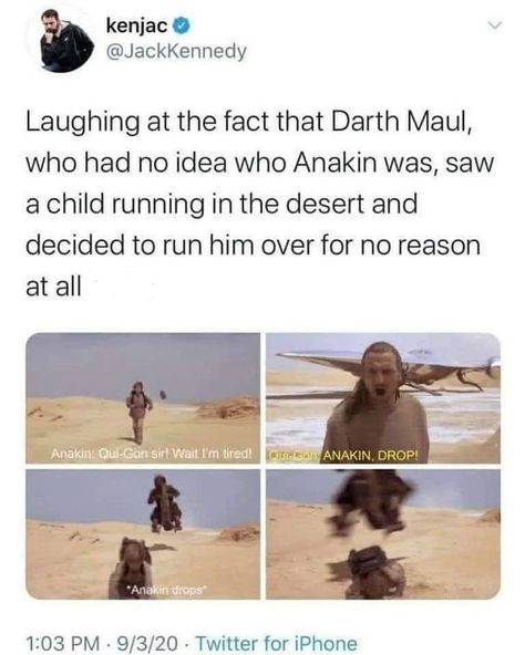 Twitter For Iphone, Anakin Vader, Prequel Memes, Star Wars Jokes, The Force Is Strong, Darth Maul, Star Wars Fandom, Star Wars Humor, Star Wars Memes