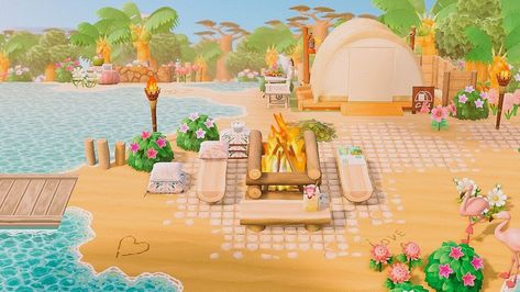 Nèe on Instagram: “Olà! Hope your weekend was great. 💛 This is the first time I’ve ever made a campsite, as I usually have no idea what to do with it. 🌴🦩 I…” Bora Bora Island, Acnh Cottagecore, Animal Crossing Funny, City Island, Tropical Animals, New Animal Crossing, Animal Crossing Game, Boracay, Coastal Towns