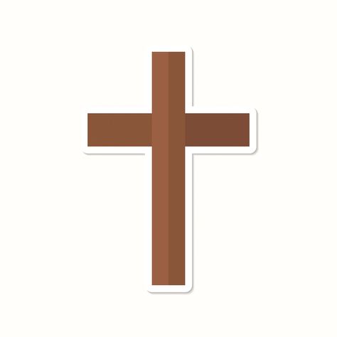 The Christian cross sticker design element vector | free image by rawpixel.com / NingZk V. Cross Widget, Cross Sticker, Cross Icon, Cross Drawing, Jesus Design, Cross Vector, Cross Jesus, Christian Stickers, Browning Logo