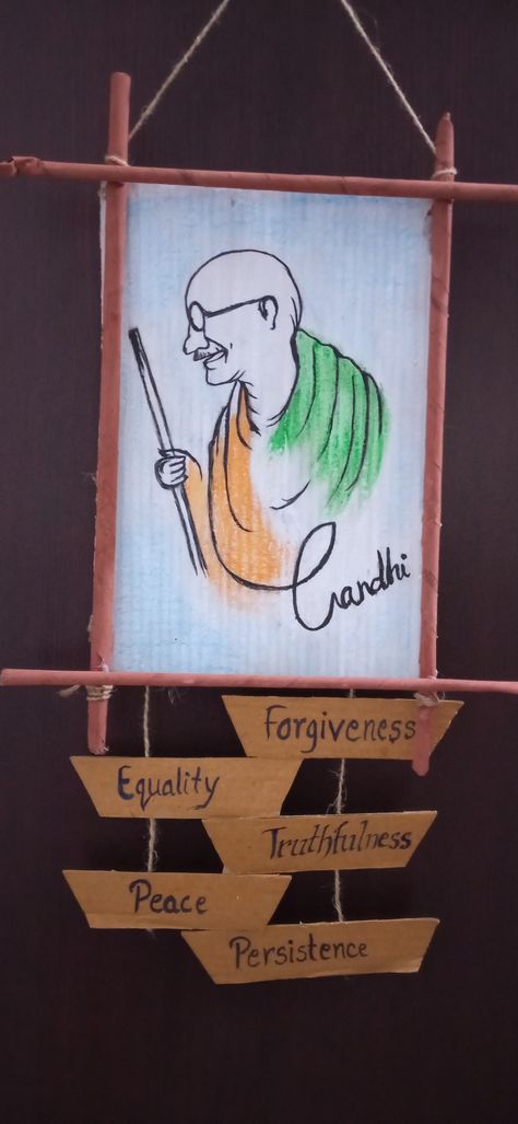 Freedom Fighters Drawing, Mahatma Gandhi Art, Mahatma Gandhi Drawing, Hindi Project, Diya Decoration Ideas, Monkey Drawing, Easy Cartoon, Diya Decoration, Symbol Drawing