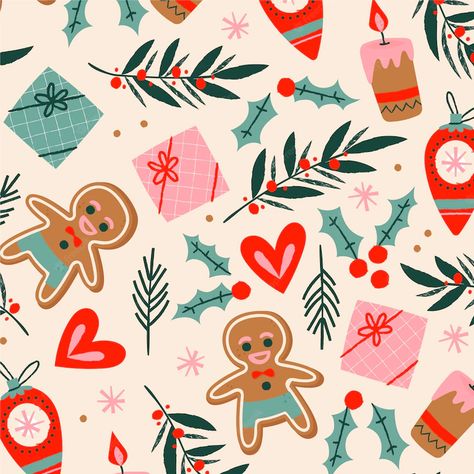 Christmas Print Pattern, Christmas Prints And Patterns, Cute Christmas Illustration, Abstract White Background, Cute Christmas Pattern, Christmas Pattern Design, Xmas Pattern, Illustration Christmas, Christmas Illustrations