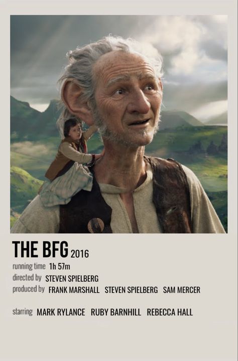 minimal polaroid movie poster for the bfg Bfg Movie, Movie Character Posters, The Bfg, Indie Movie Posters, Good Animated Movies, Movies To Watch Teenagers, Iconic Movie Posters, Movie Card, Girly Movies