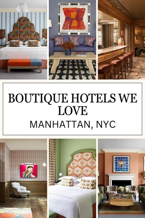 Welcome to our choices for this year’s best boutique hotels in Manhattan, NYC!

We have chosen these particular hotels as, as well as being a more intimate size, we believe they best combine distinctive design and personalized service with all the comforts you might expect from a top hotel.

They were also seen to be in touch with, and to complement, their local neighborhood vibe...

#hotelmanhattan #boutiquehotelmanhattan Manhattan Hotels, Pacific Heights, Best Boutique Hotels, Garden District, Manhattan Nyc, Vacation Tips, Luxury Boutique Hotel, Unique Hotels, Manhattan New York