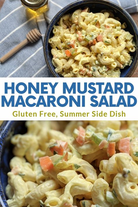 Pasta Salad With Honey Mustard Dressing, Honey Mustard Pasta Salad, Mustard Macaroni Salad, Mustard Pasta Salad, Honey Mustard Pasta, Picnic Salads, Salad Gluten Free, Side Salads, Pasta Salad Dressing