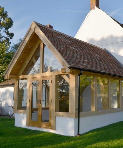 Listed Building Extension, Oak Sunroom, Side Conservatory, Glazed Porch, Oak Conservatory, Cottage Conservatory, Orangery Extension Kitchen, Oak Extension, Porch Extension