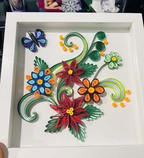 Excited to share this item from my #etsy shop: Paper Quilled Flower - Quilling Art - Colorful Wall Frame - Quilling Wall Art - Quilling Wall Decor Quilling Designs Creative, Paper Quilling Designs Creative, Quilling Frames, Flower Quilling, Quilling Wall Art, Wall Art Frames, Frames Ideas, Quilled Flowers, Bloom Design