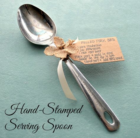 Stamped Spoon New Neighbor Gifts, Upcycled Spoons, Sorry Gifts, Backyard Weddings, Spoon Gifts, Stamped Spoons, Mixed Media Crafts, Sewing And Quilting, A Beautiful Life