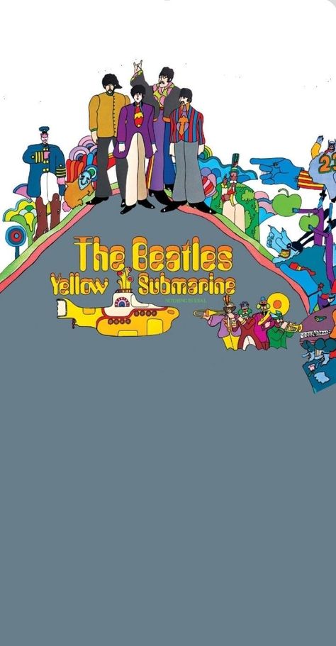 Yellow Submarine Wallpaper, Beatles Background, Peace Sign Art Hippie, Famous Movie Posters, The Lost Weekend, Beatles Wallpaper, The Beatles Help, Beatles Cartoon, Beatles Albums