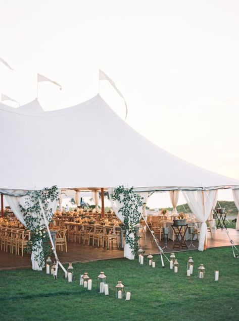 Coastal Grandmother Wedding, Wedding Tent Draping, Cape Cod Beach Wedding, Outdoor Wedding Reception Decorations, Backyard Tent Wedding, Wedding Tent Decorations, Tent Wedding Reception, Backyard Tent, Cabin Wedding