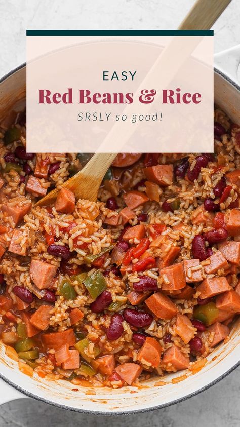 Easy Red Beans And Rice Recipe, Easy Red Beans And Rice, Red Beans And Rice Recipe Easy, Red Bean And Rice Recipe, Red Beans And Rice Recipe, Red Beans N Rice Recipe, Rice And Beans Recipe, Rice Side Dish Recipes, Homemade Cajun Seasoning