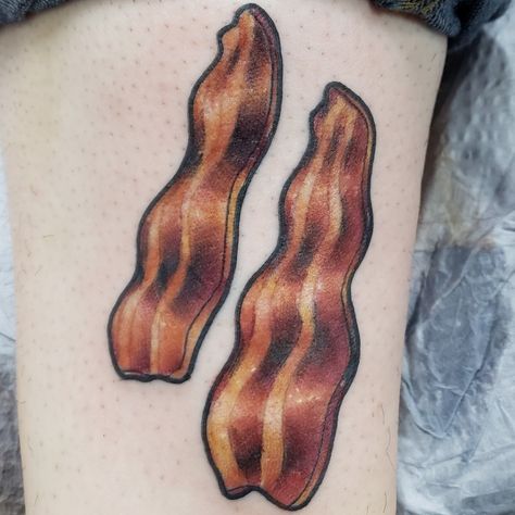 Bacon Tattoo, Emoji Party, Book Tattoo, Maybe Someday, Tattoo Inspo, Ink Tattoo, Bacon, Tattoos, Bed