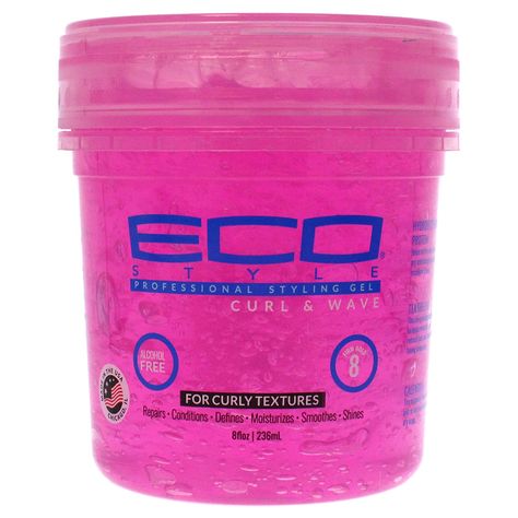 Eco Style Ecoco Hair Gel - Curl And Wave - Anti-Itch, Alcohol-Free Formula - Perfect Hold For Angled Or Tapered Sides - Ideal For Wavy Hair - No Flakes - Not Animal Tested - Moisturizes - 8 Oz Gel Curly Hair, Eco Styler Gel, Tapered Sides, Maintaining Healthy Hair, Hair Supplies, Wash And Go, Curl Styles, Styling Gel, Curly Hair Care