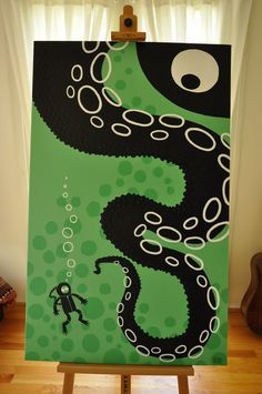 Aquatic Love: Cephalopods on Pinterest | Octopuses, Kraken and ... White Octopus, Octopus Garden, Octopus Painting, Posca Art, Octopus Art, Garden Nursery, Simple Acrylic Paintings, Arte Sketchbook, Paint And Sip